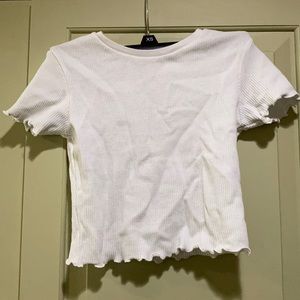 White Crop Top T-Shirt